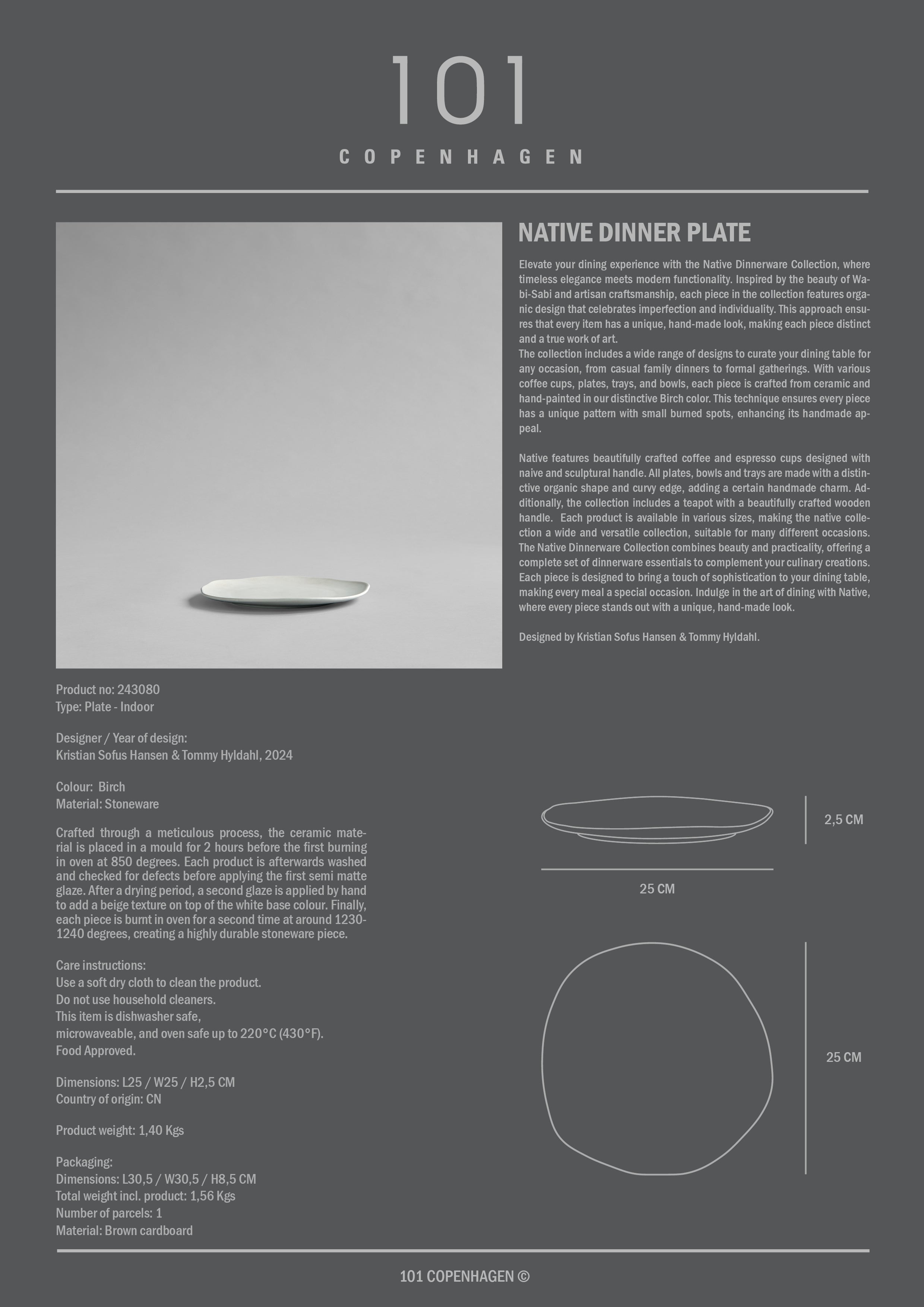 Native Dinner Plate - Birch