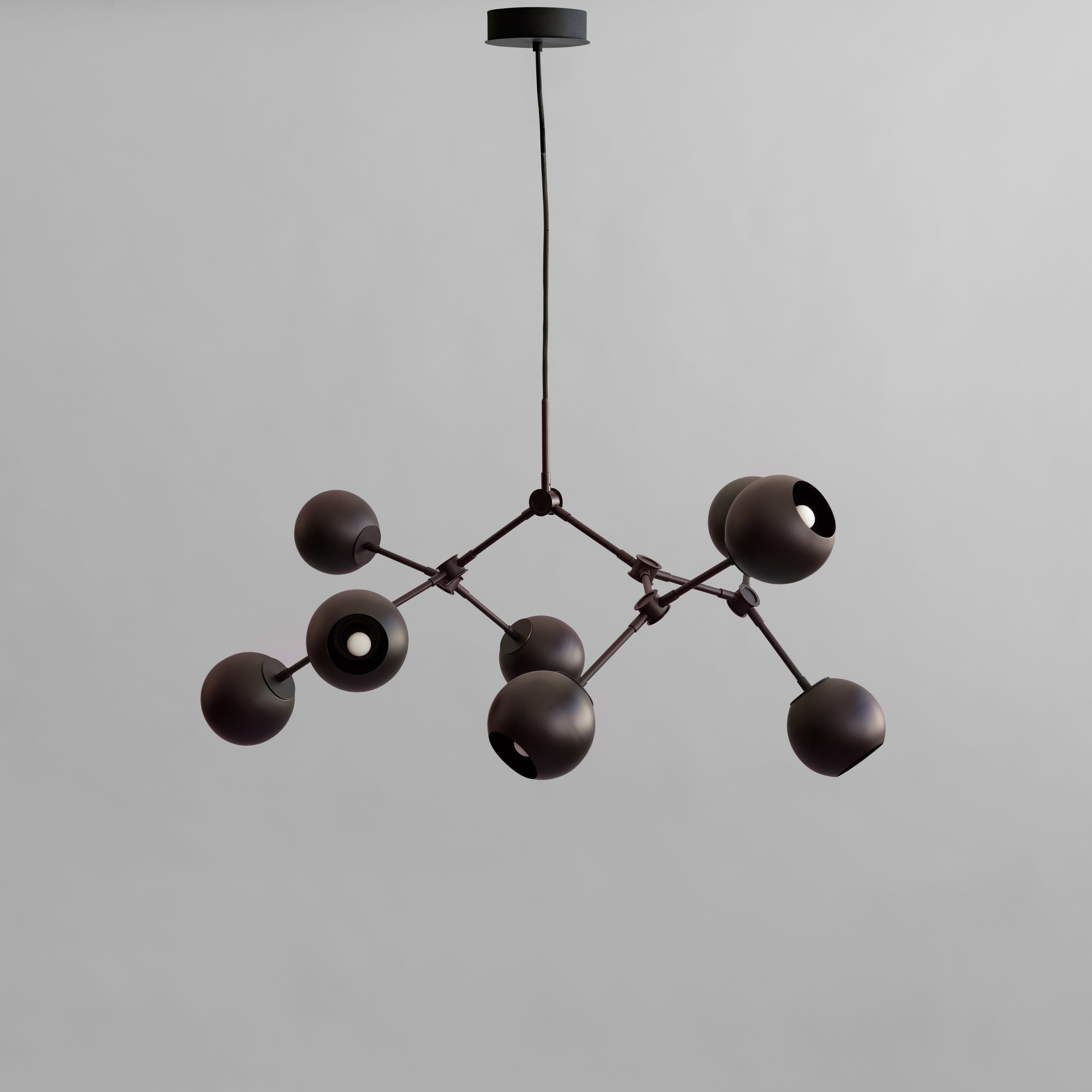 Drop Chandelier Globe Burned Black - Mini