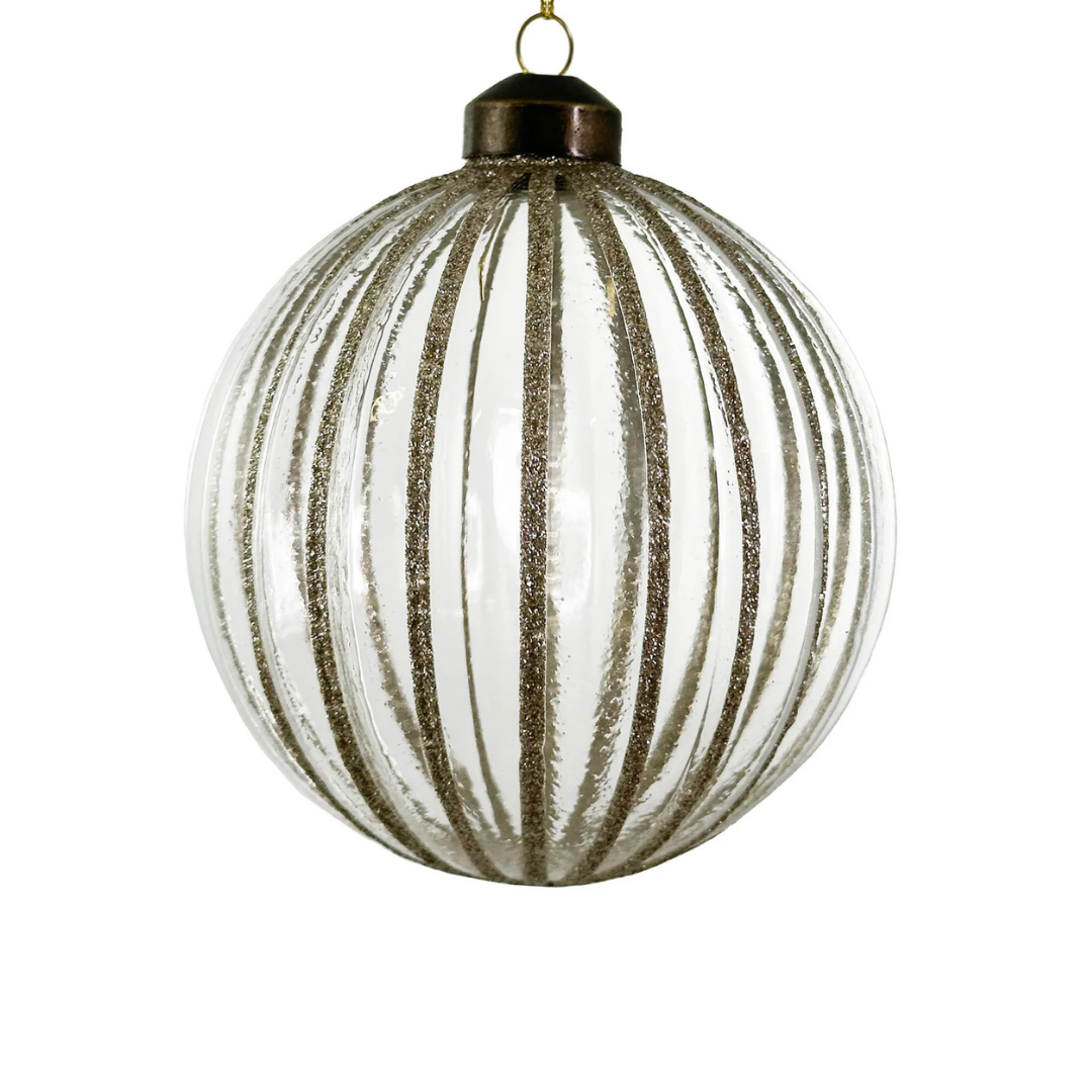 Jólakúla Silfur Glimmer