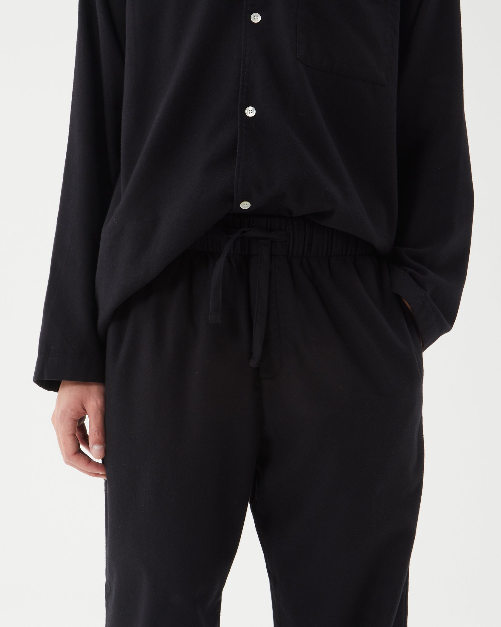 Tekla Flannel Náttskyrta Lucid Black