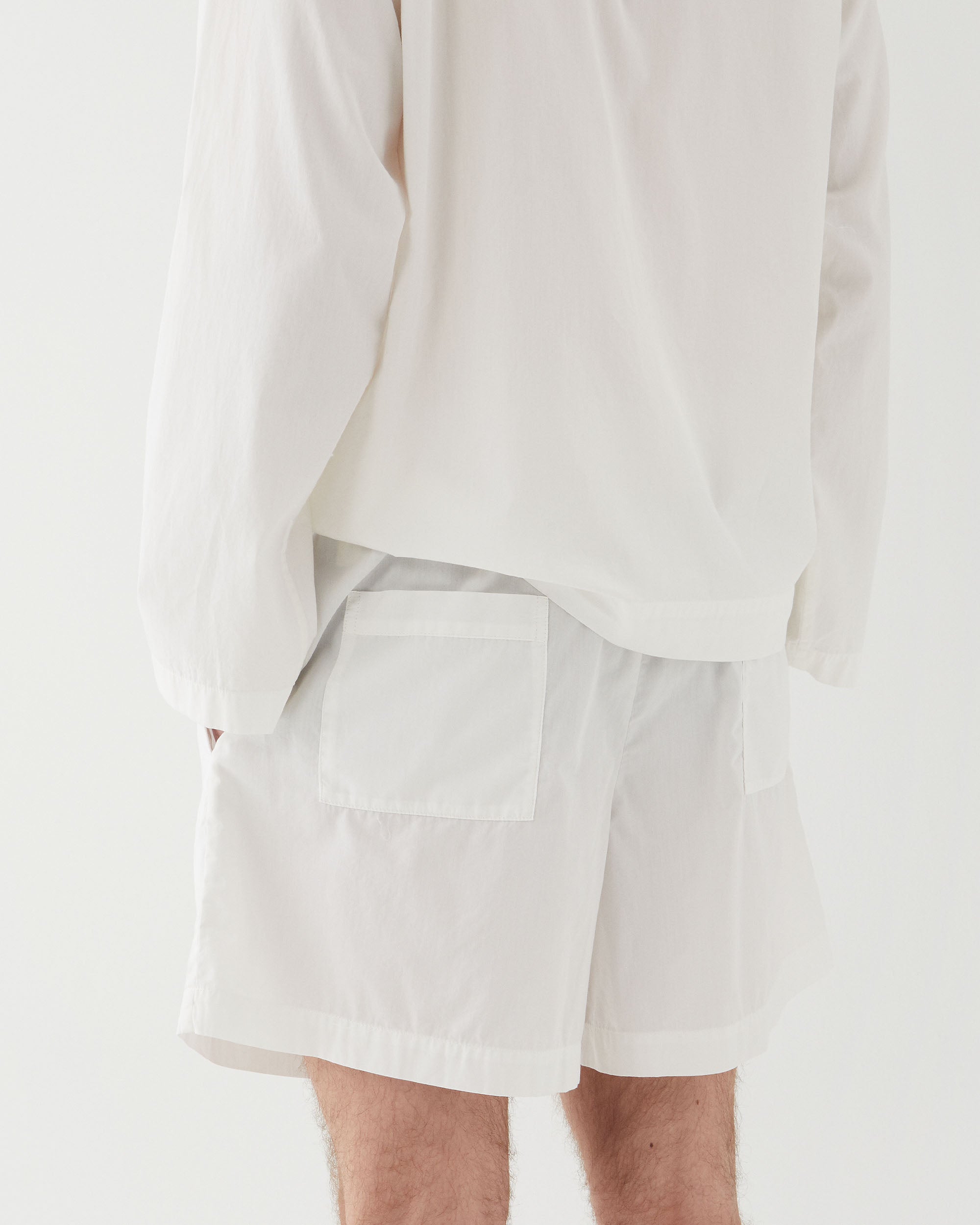 Tekla Poplin Stuttbuxur Alabaster White