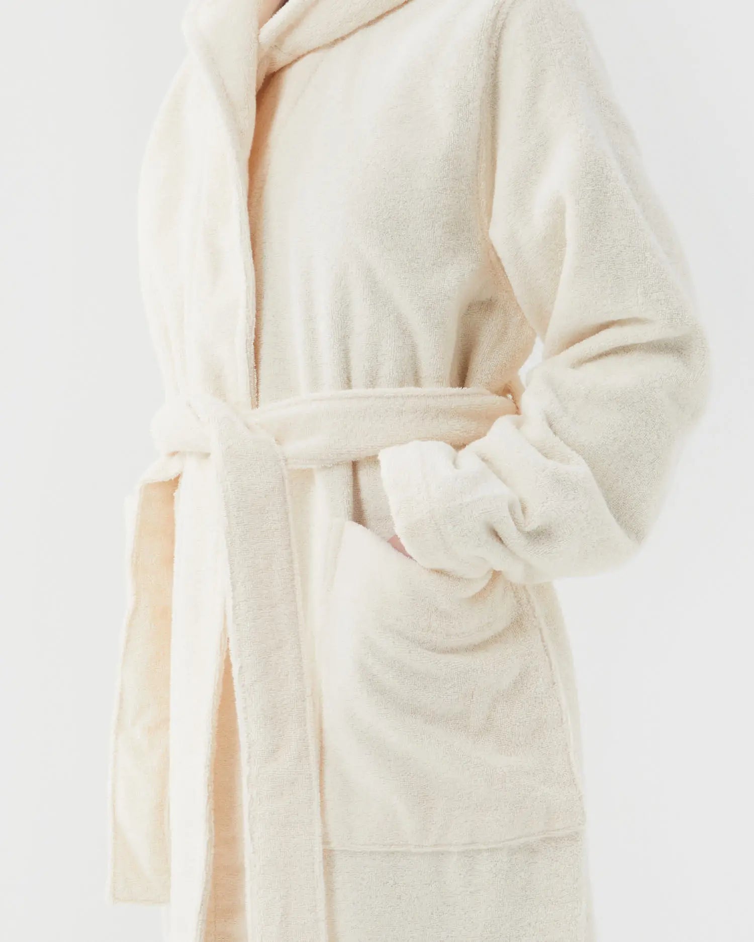Tekla Hooded Bathrobe Ivory