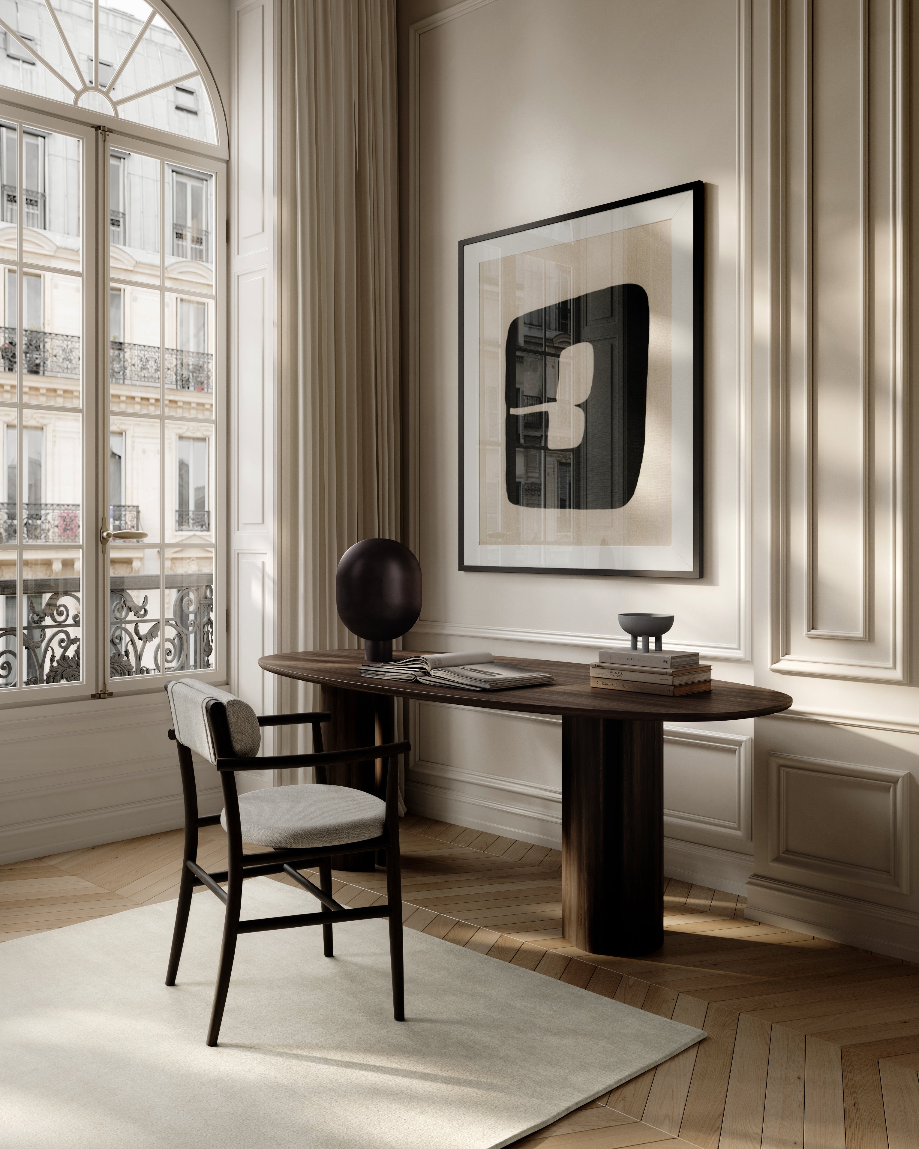 Clam table lamp - Burned Black