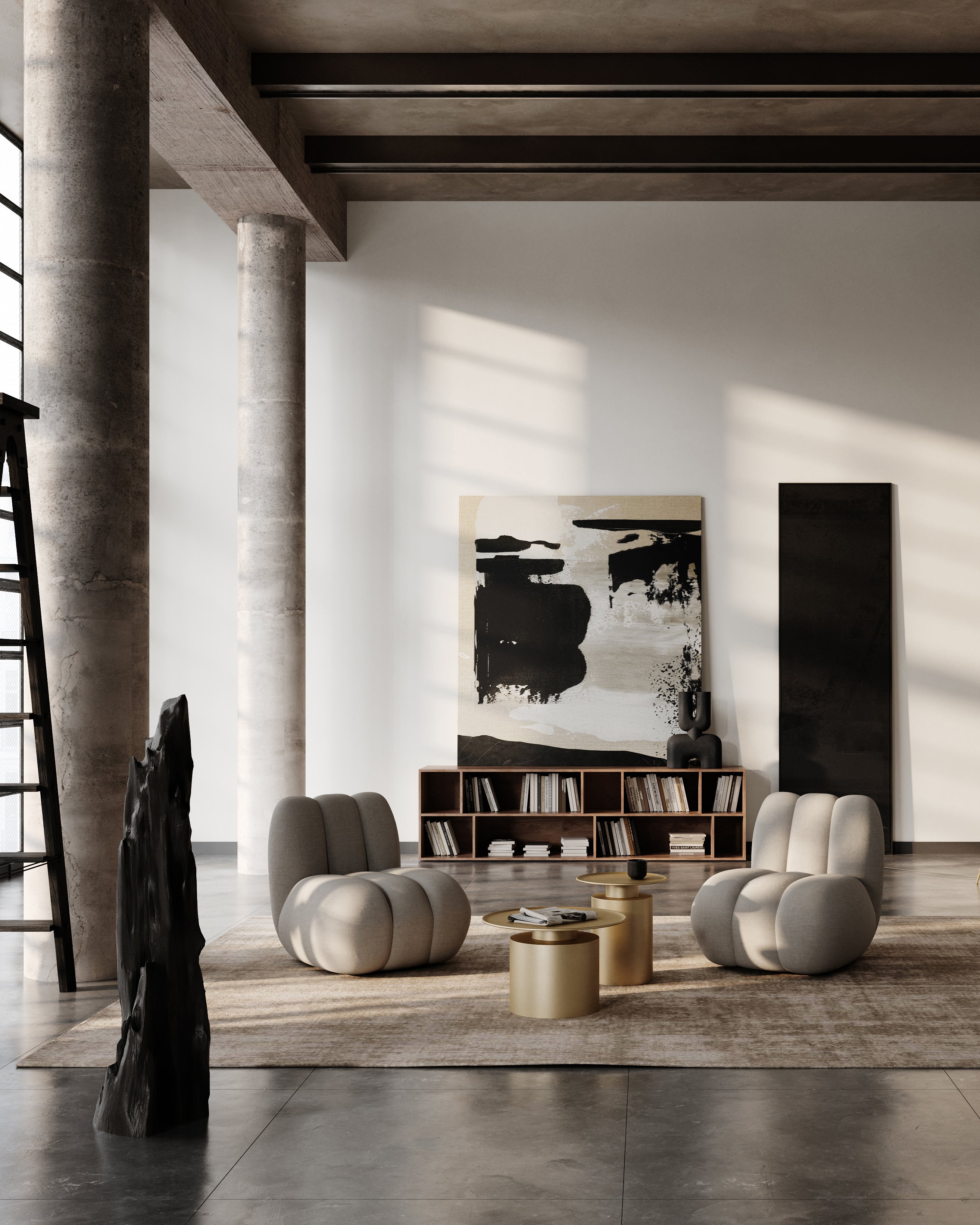 Pillar Table Tall, Brass