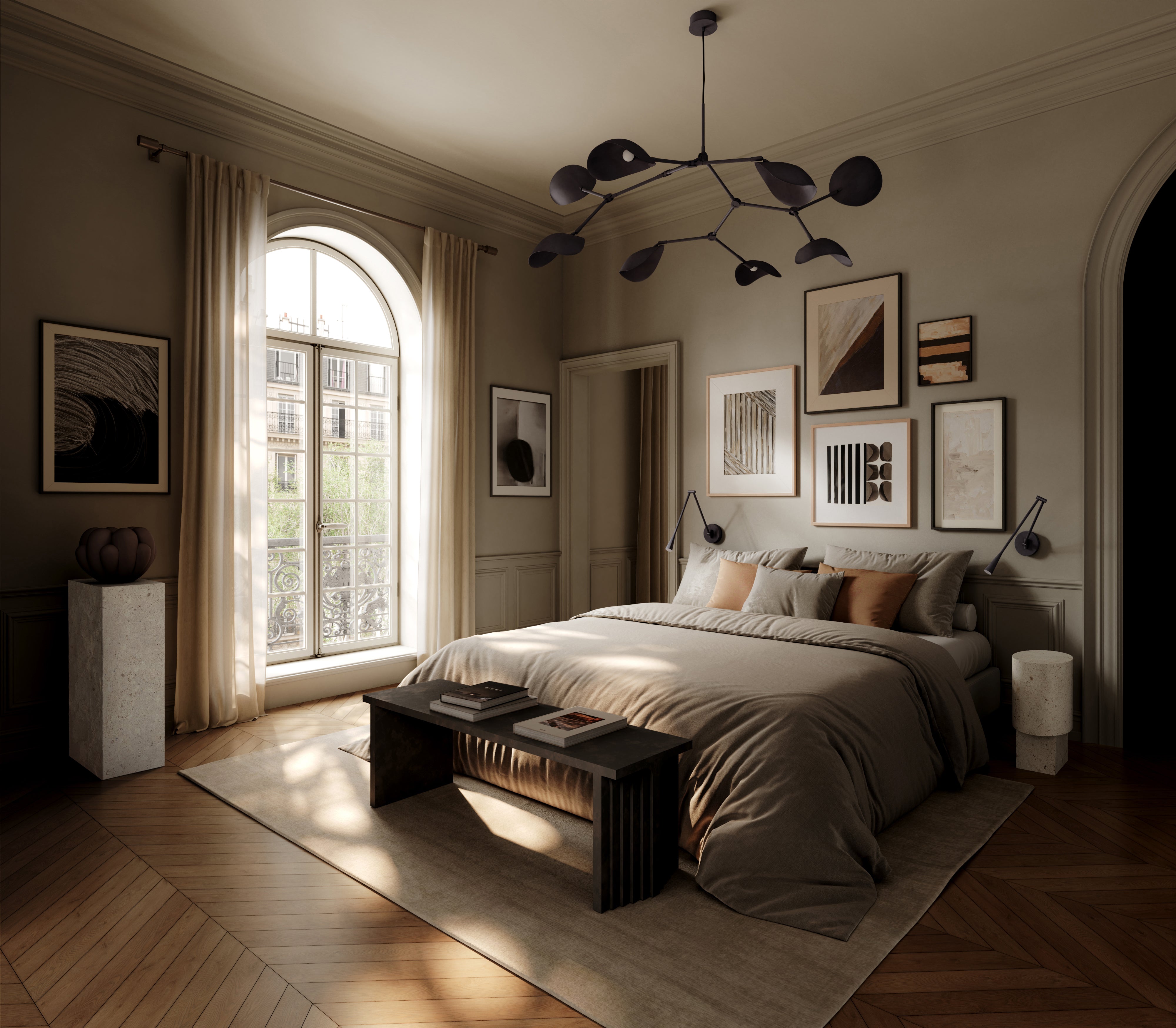 Stingray Chandelier - Burned Black