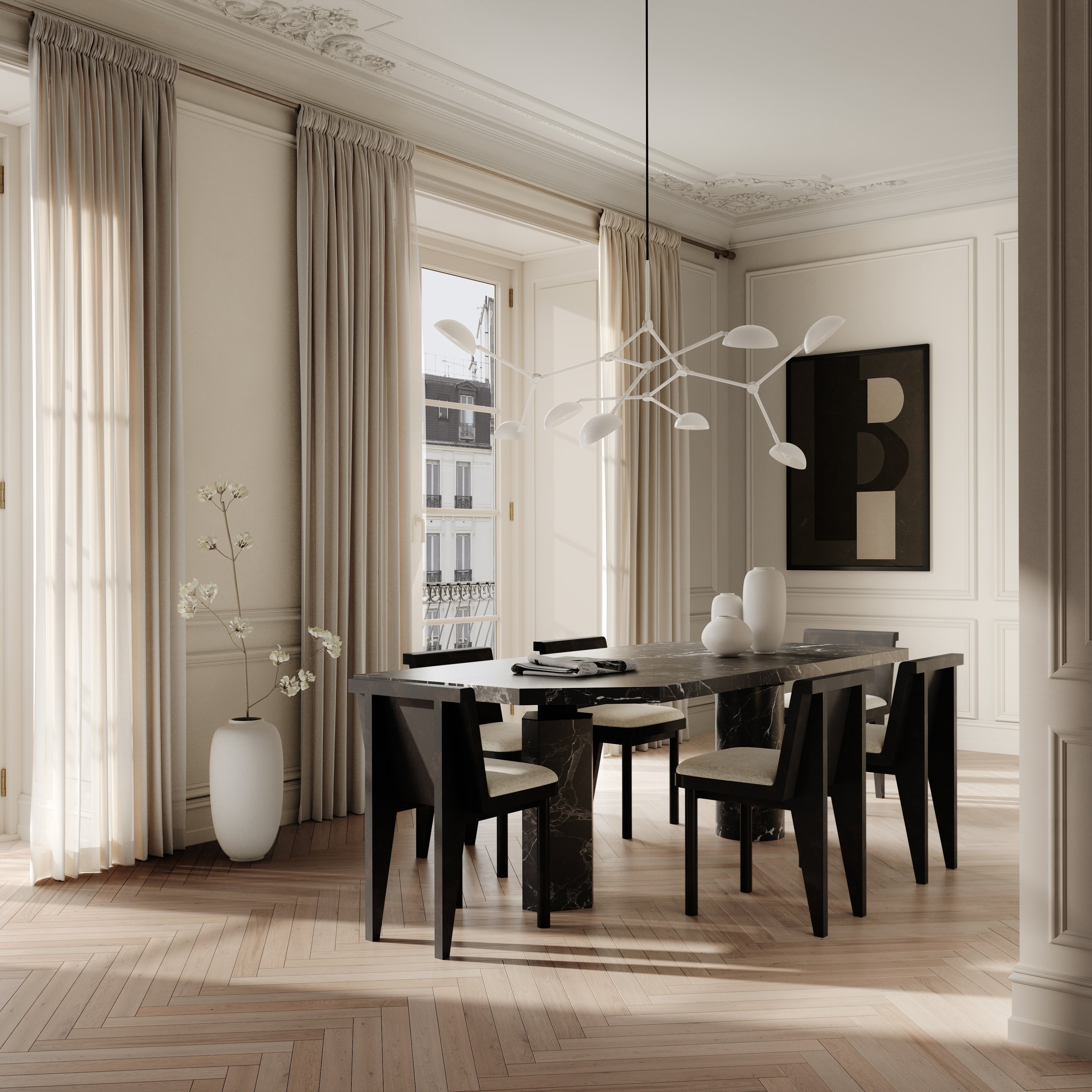 Drop Chandelier - White