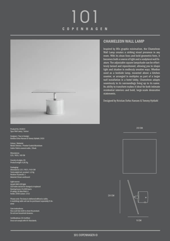 Chameleon Wall Lamp - Chrome