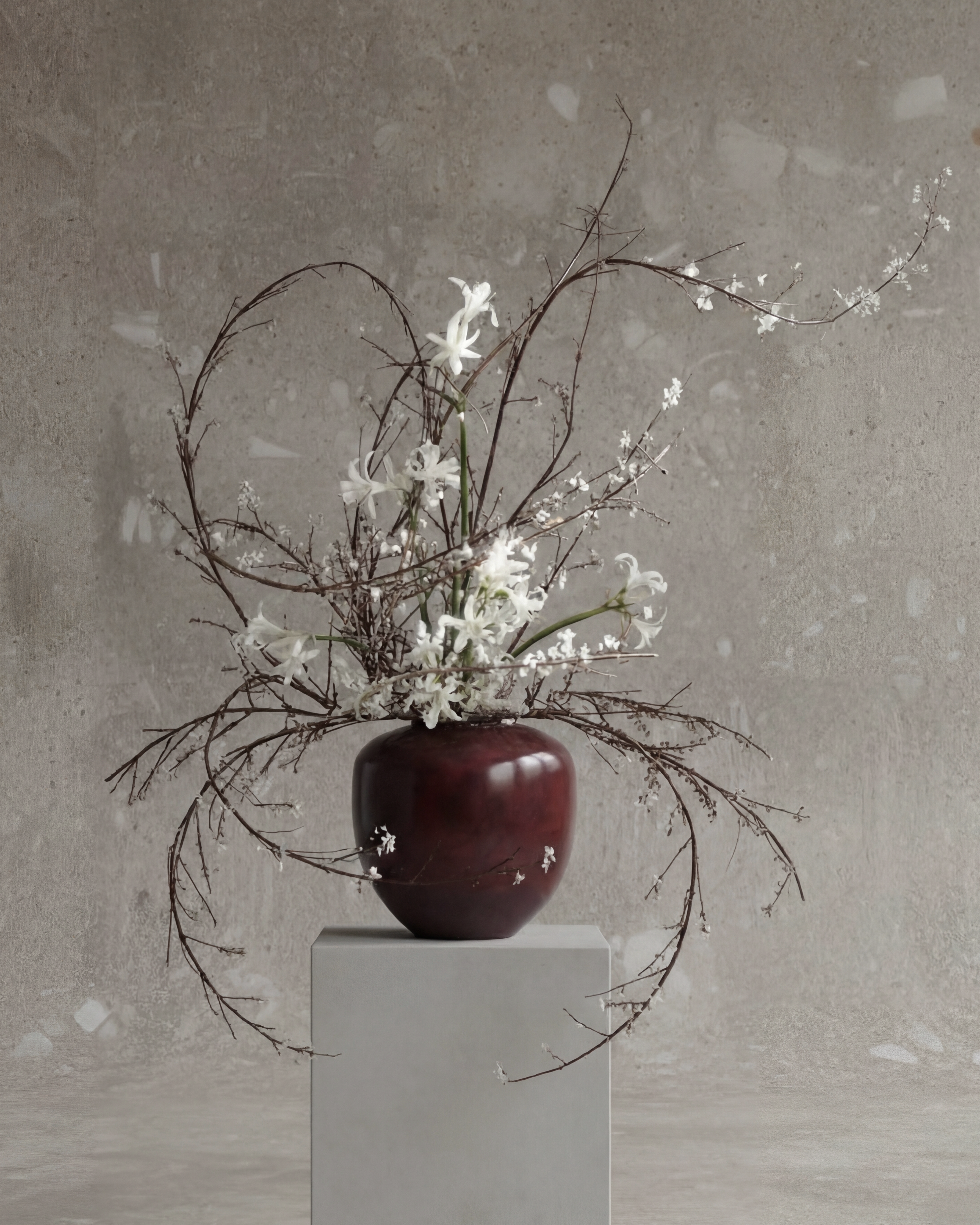Sunao Vase, Medio - Maroon