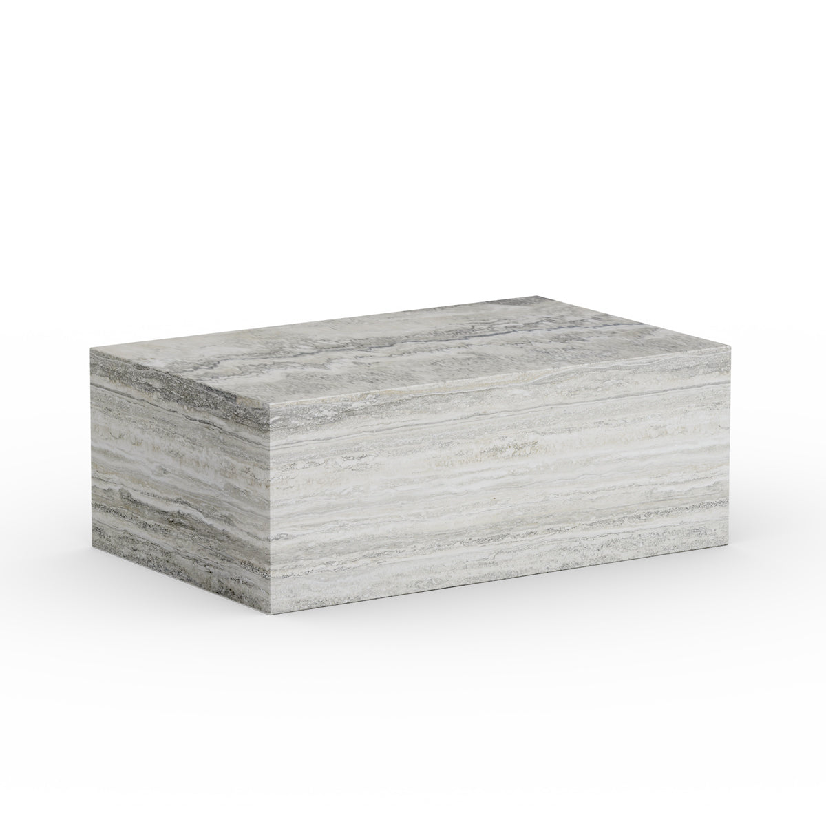 CUBISM COFFEE TABLE | LARGE | SILVER TRAVERTINE