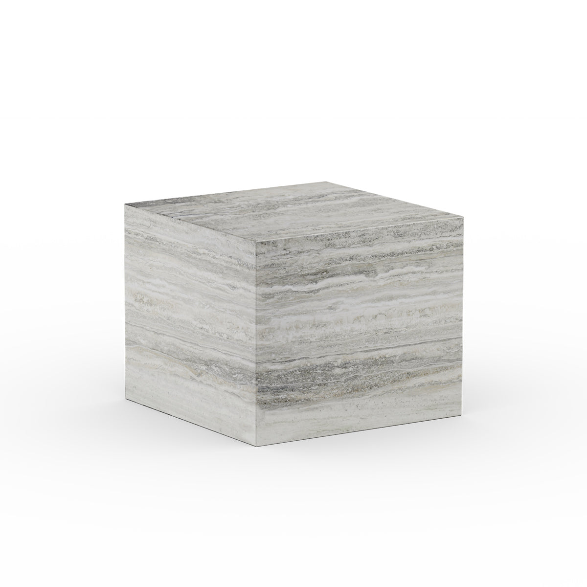 CUBISM COFFEE TABLE | SMALL | SILVER TRAVERTINE