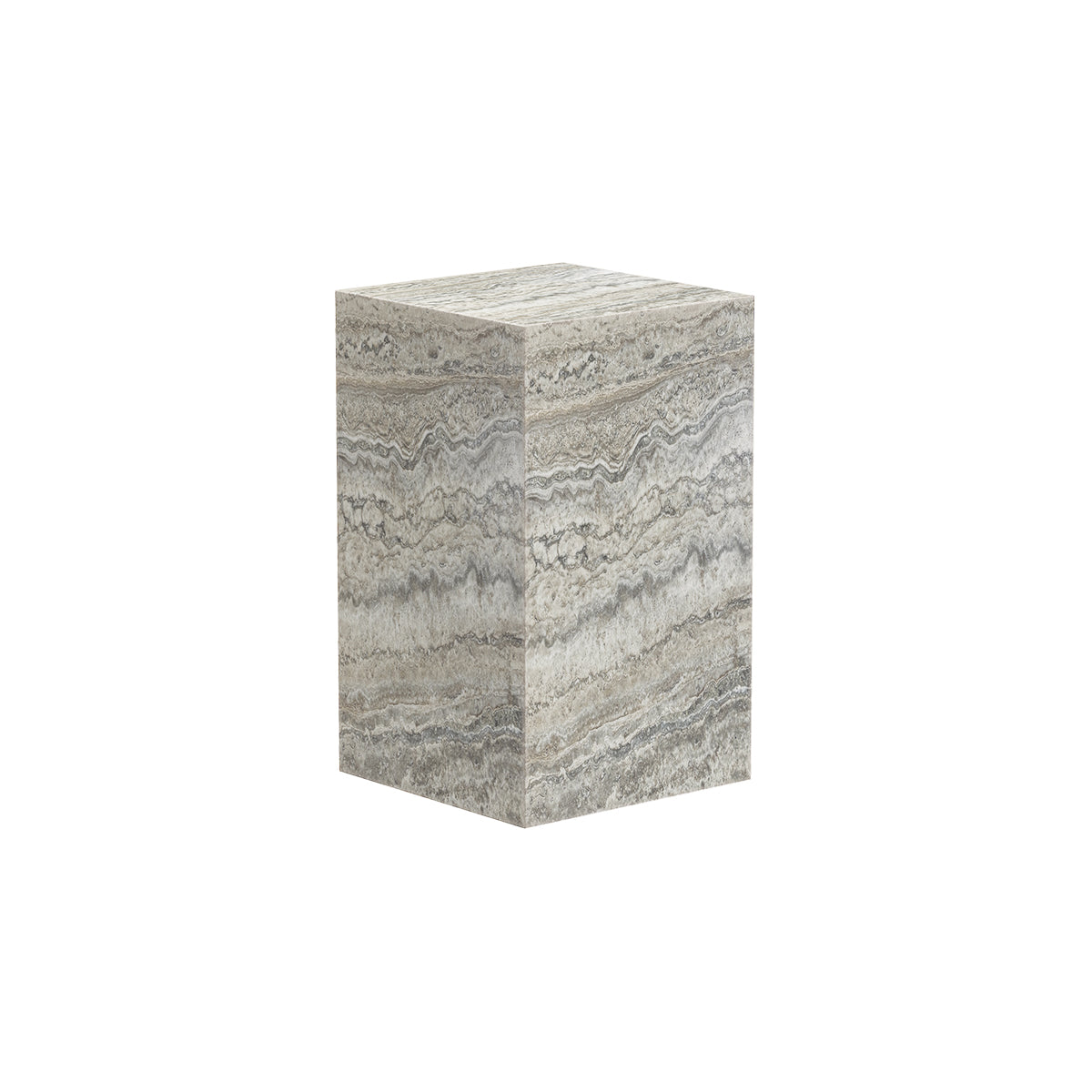 Cubism Side Table | Silver Travertine
