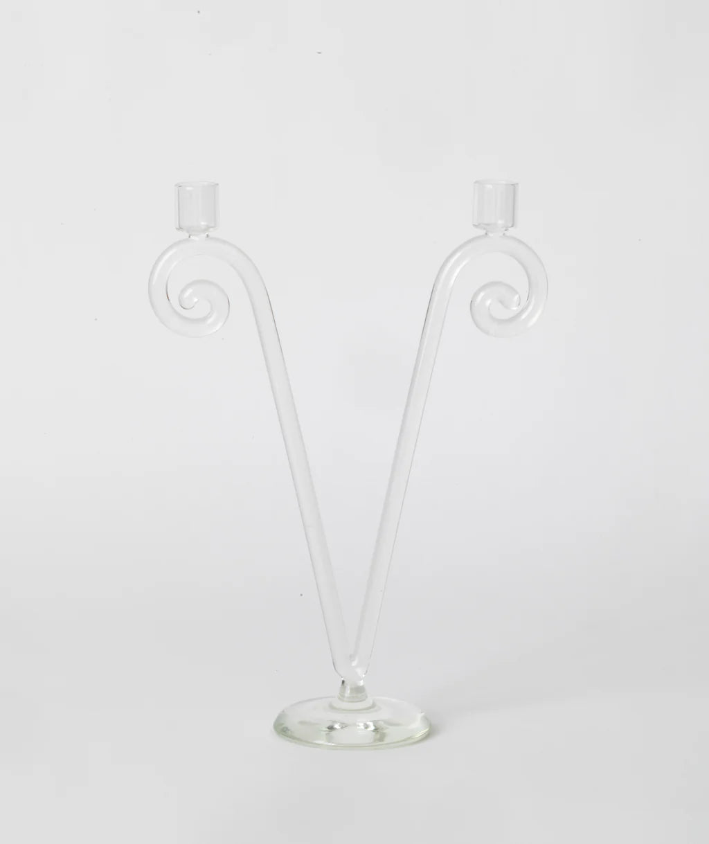 Double Stem Spiral Candleholder