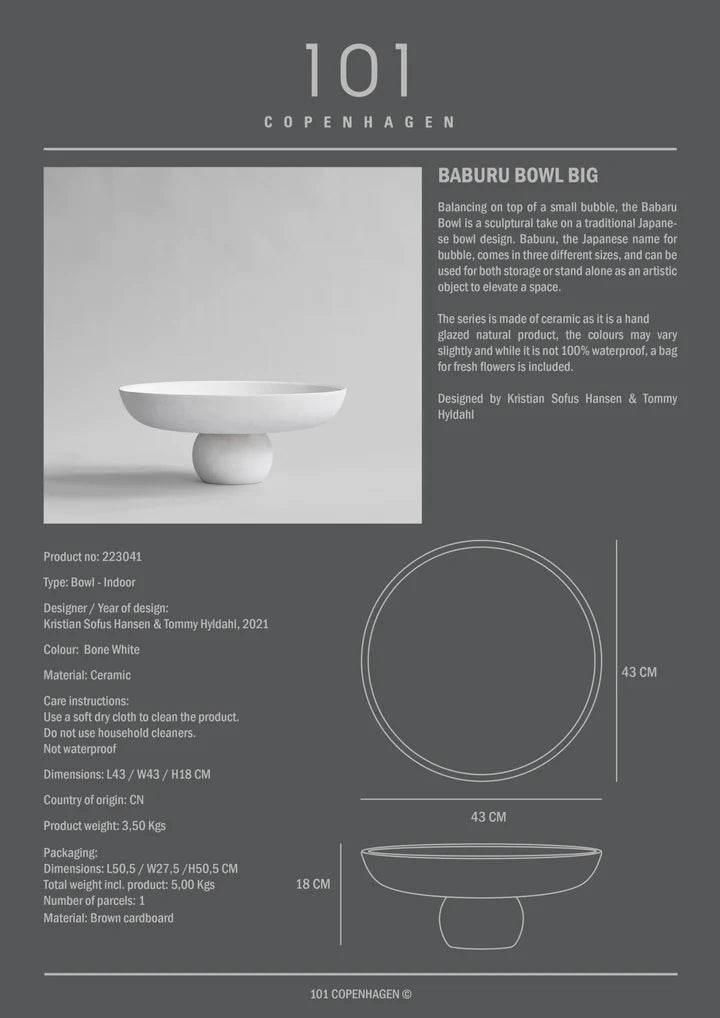 Babaru Bowl, Big - Bone White