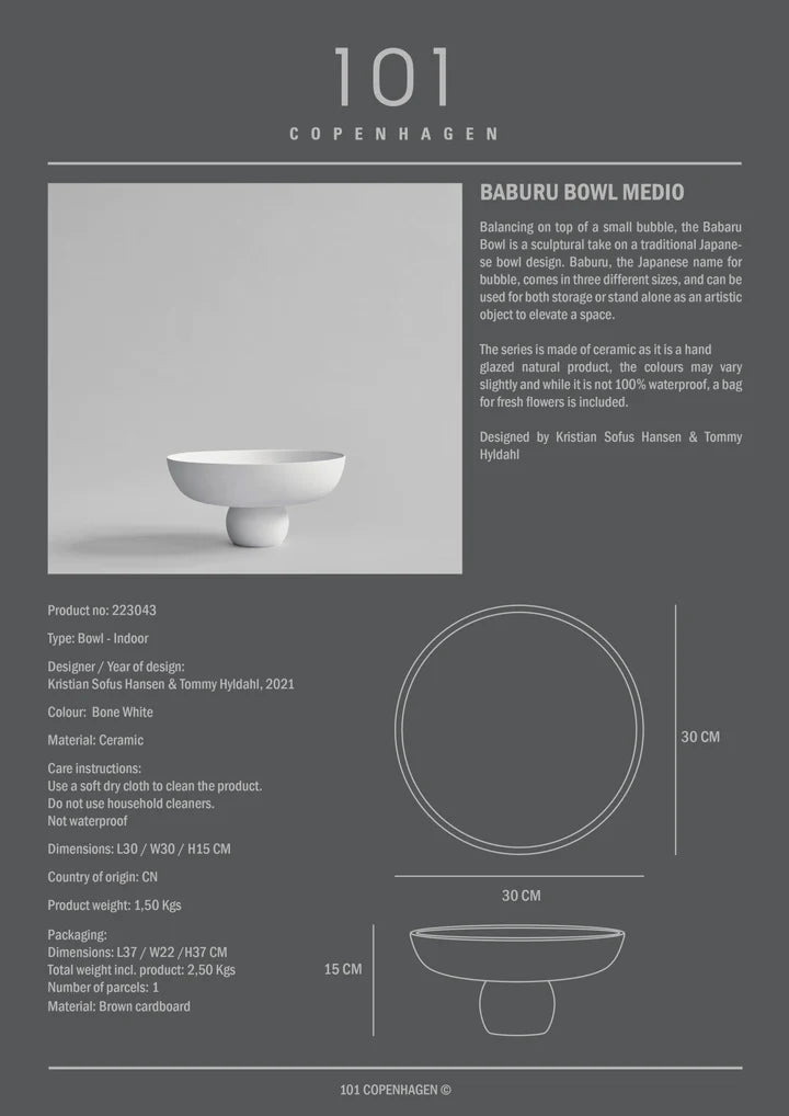 Babaru Bowl, Medio - Bone White